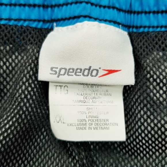 Speedo Mens Blue Black Plaid Swim Trunks - Picture 6 of 6